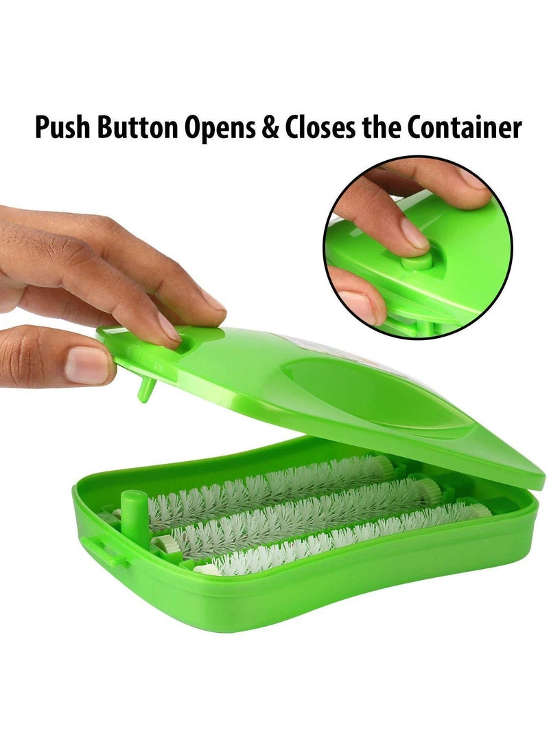 فرشاة تنظيف السجاد اليدوية بـ 4 رولات، كنس ولمّ الغبار والفتات مع خزان مدمج، منظف يدوي متعدد الاستخدامات للكنب، الطاولات، السجاد، وفرش السيارات - Image 5